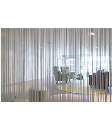 YUTIRITI Set of 2 Door Ring Rod Polyester Curtains Gray