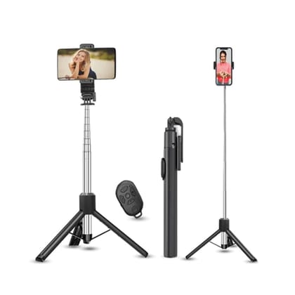 SooPii 67-inch Multi-Function Long Selfie Stick with Tripod Stand Bluetooth Selfie Tripod for i-Phone, Go-Pro, and Camera – Perfect for Vlogging, Live Streaming, and Travel – (Black) Black / 67 inch