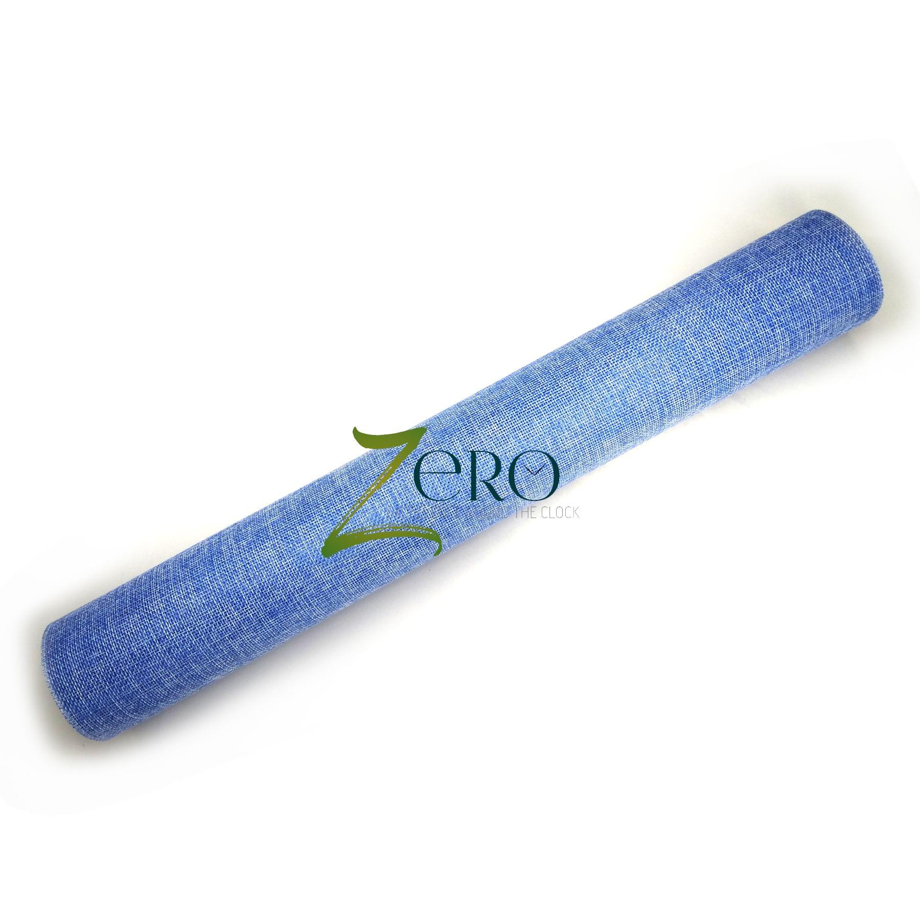 Natural Jute Burlap Mesh Fabric Sheet Roll - 19 Inches By 197 Inches - Ultramarin Color