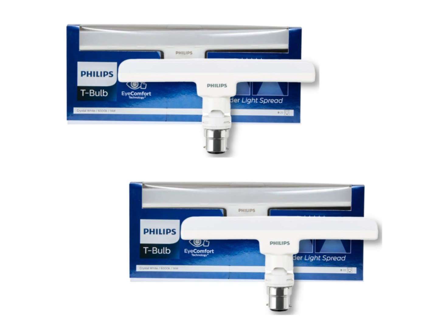 PHILIPS Stellar Bright 10W B22 LED T-Bulb,Cool Day Light - Pack of 2