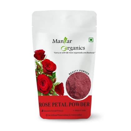 ManHar Organics Rose Petal Powder 100gm | Pure & Natural | For Glowing Skin, Face Packs & Hair Care | No Additives | Herbal Beauty Ingredient
