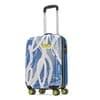 Cabin Abs Hardshell Luggage (55 Cm) | Printed Luggage 4 Wheel Inline Trolley Bag with 8 Wheels and in-Built Combination Lock | Unisex, Blue and White, Small