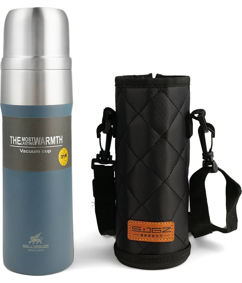 HomePro Hot & Cold Thermosteel Stylist Vaccum Flask Bottle Light blue Steel Water Bottle 500 mL ( Set of 1 )