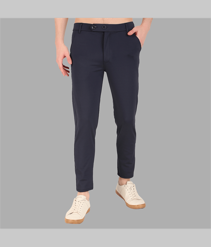 IDASS Regular Flat Men's Formal Trouser - Blue ( Pack of 1 )