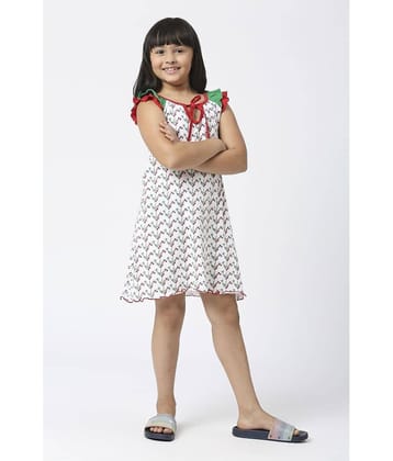 Sini Mini Cotton Frock For Girls ( Pack of 1 , Red )