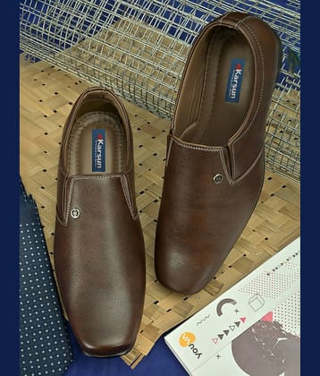 Karsun Brown Men's Slip On Formal Shoes
