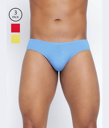 BASIICS By La Intimo Pack of 3 Cotton Blend Briefs For Men's ( Multicolor )