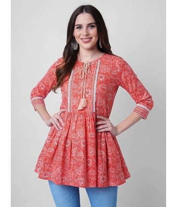GOD BLESS Women's Rayon A-Line Top ( Orange )