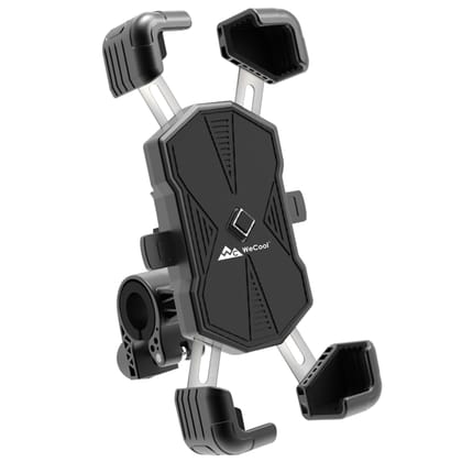 WeCool B4 360° Rotational Stable Mobile Holder for Bikes with 4 Arm Strong Protection,Mobile Stand for Bike Handle with One Click Locking,Perfect for Mounting Smartphones,Map & GPS Devices - Black WeCool B4 360° Rotational Stable Mobile Holder for Bikes 