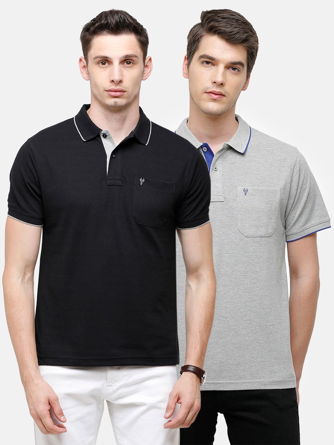 Classic Polo Men's Combo Double Pique Polo Half Sleeve Slim Fit T-Shirt Nova - Pack of 2