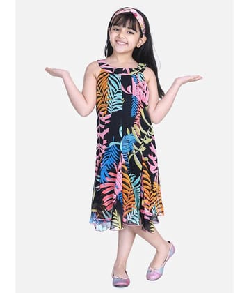 StyleStone Crepe A-line For Girls ( Pack of 1 , Black )