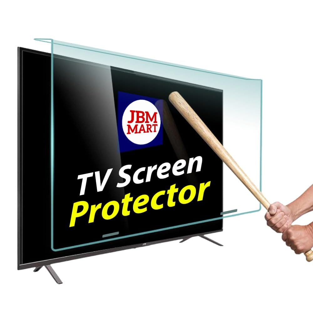 JBM MART® 55 Inch TV Screen Protector - Tempered Glass Guard, 9H Hardness, Scratch resistance, Crystal Clear | 3 mm Thickness JBM MART® 55 Inch TV Screen Protector - Tempered Glass Guard, 9H Hardness, Scratch resistance, Crystal Clear | 3 mm Thickness -