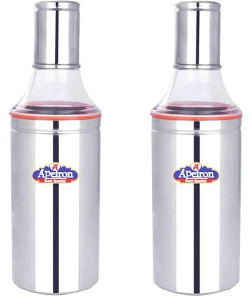 APEIRON MIRROR FINISHING Steel Oil Container/Dispenser Set of 2 1000 mL