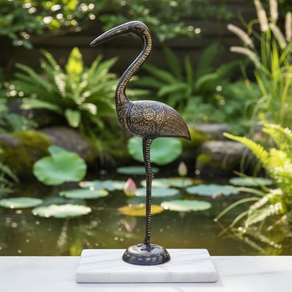 Brass Duck Decorative Showpiece Statue for Table & Shelf Decor, Height : 18.5 Inch (ANMAS090 A)