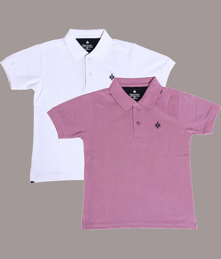 NEUVIN Pack of 1 Boys Cotton Blend Polo T-Shirt ( Multi Color )