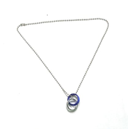 Nawani Dubble Ring Type Necklace Locket with Ball Chain for Men and Women.