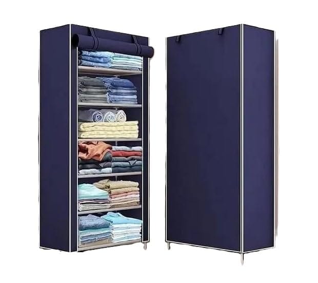 Foldable Shoe Rack with Multiple Compartments for Organized FootLooks Storage Solution Navy Blue