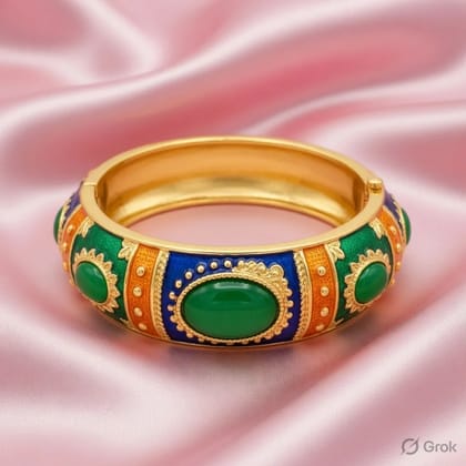 Vardaan Crystalx Women's Minakari bracelet, floral and contemporary design for eveyday use. Easy to wear, flexible opening for different wrists.