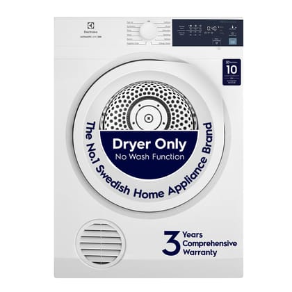 Electrolux 7.5KG Fully Automatic Vented Clothes Dryer Machine, Reverse Tumbling, Smart Sensors, Colour Care, Drying Only - No Washing Function, White, UltimateCare 300, EDV754H3WB Electrolux 7.5KG Fully Automatic Vented Clothes Dryer Machine, Reverse Tum Electrolux 7.5KG Fully Automatic Vented Clothes Dryer Machine, Reverse Tumbling, Smart Sensors, Colour Care, Drying Only - No Washing Function, White, UltimateCare 300, EDV754H3WB Electrolux 7.5KG Fully Automatic Vented Clothes Dryer Machine, Reverse Tum