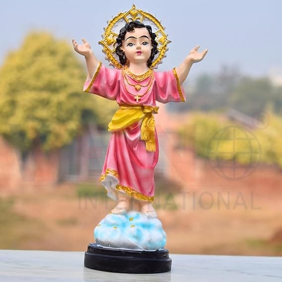 WELNO, Head Sculptures Busts Jesus Baby/Angle Statue Ornament Home Decoration Jesus Santo Nino Art Sculpture Creative Resin Catholicism Series Figurine