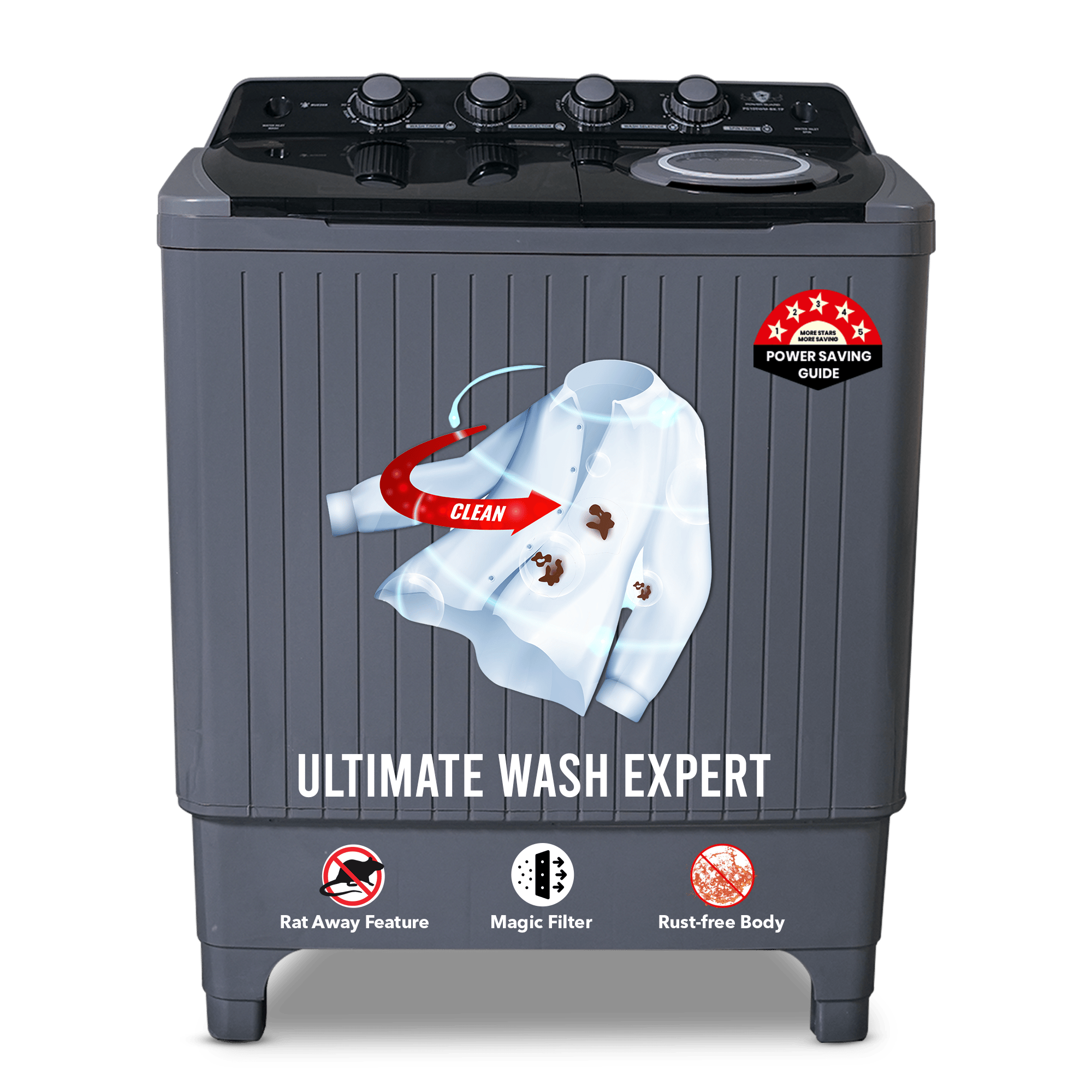 Power Guard Semi-Automatic Washing Machine 8.5 kg