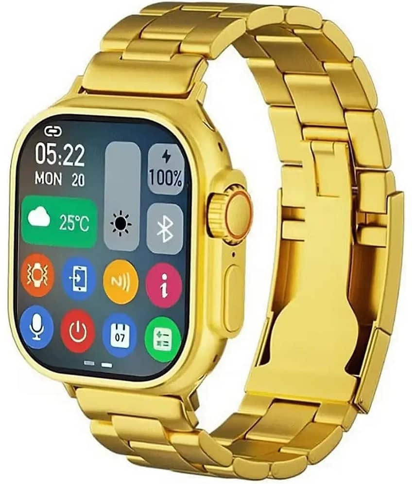 GMPex Ultra Smartwatch Calling Bluetooth Fitness with Golden & Black Strap