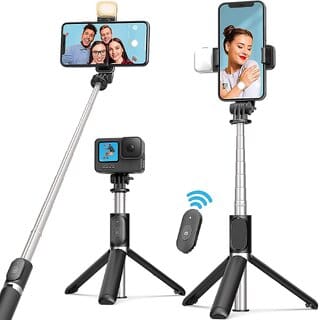 Bluetooth Extendable Selfie Stick,Mini 3 in 1 Phone/Camera Selfie Stick with Wireless Remote Tripod