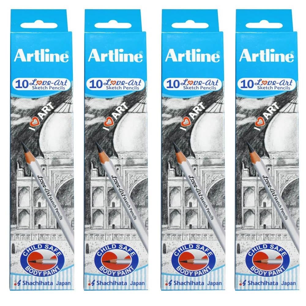 Artline Sketch Pencil Set Of 10 (GRADE 8B X 4) | For Drawing, Sketching, Hatching, Shading | Ultra Dark and Super Smooth