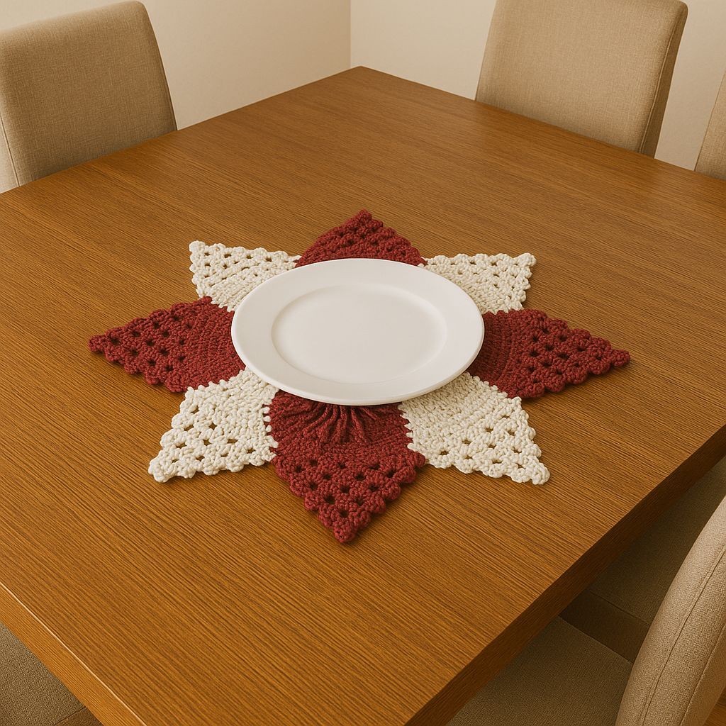 Star Elegance Crochet Plate Mat Set (Pack of 6)