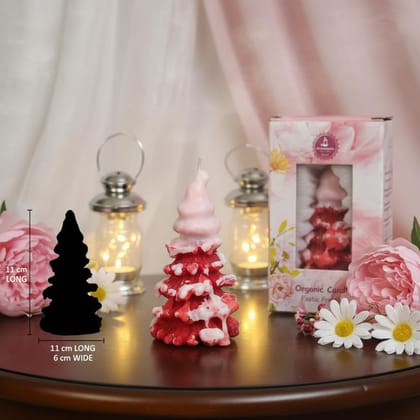 SS Enterprise Organic Soy Wax Christmas Tree Pillar Candle for Decor, Scented Aromatic Fragrance Candles, Smoke-Free, Xmas Decoration Accessories, Pack of 1, Red SS Enterprise Organic Soy Wax Christmas Tree Pillar Candle for Decor, Scented Aromatic Fragrance Candles, Smoke-Free, Xmas Decoration Accessories, Pack of 1, Red