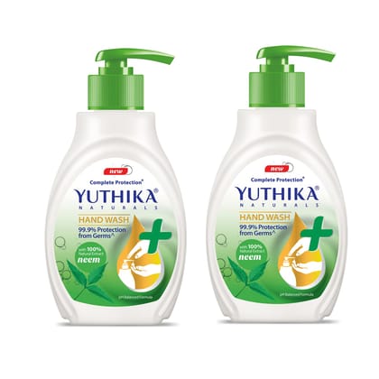 Yuthika Liquid Hand Wash 500ml Pack of 2, Neem Handwash, Germ Protection Handwash with a pH Balanced Formula