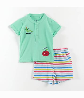 Juscubs Pack of 1 Baby Boys Cotton T-Shirt & Shorts Set ( Green )