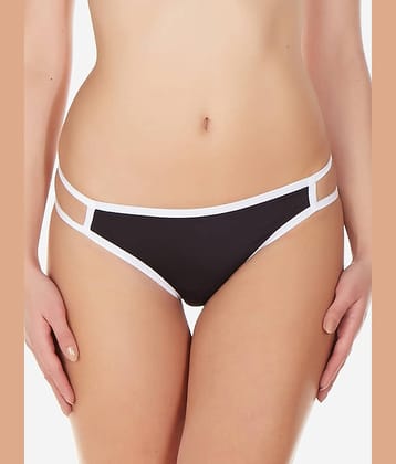 La Intimo Pack of 1 Nylon Thongs For Women ( Black )