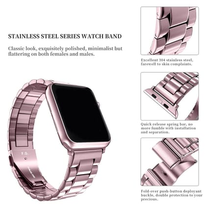 Rose Pink Stainless Steel Watch Strap - 20/22 MM Rose Pink Stainless Steel Watch Strap - 20/22 MM - 22 MM