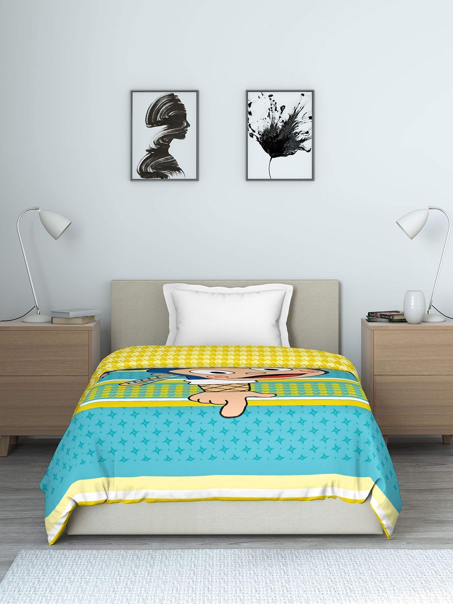 DDECOR - Viacom Collection 100% Cotton Kids Pattern 180TC Single Quilt|152 CM X 229 CM| - Blue