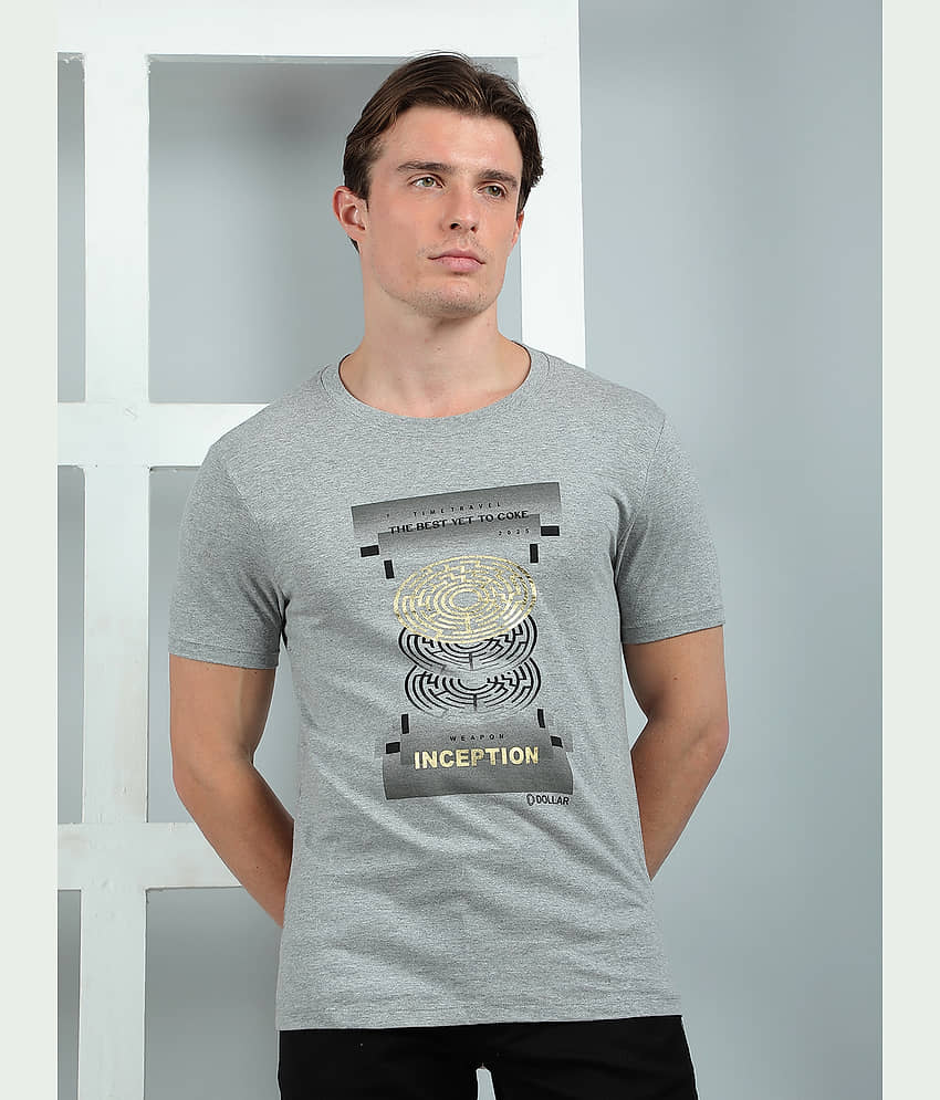 Dollar Cotton Regular Fit Printed Half Sleeves Men's Round T-Shirt - Blue ( Pack of 1 )