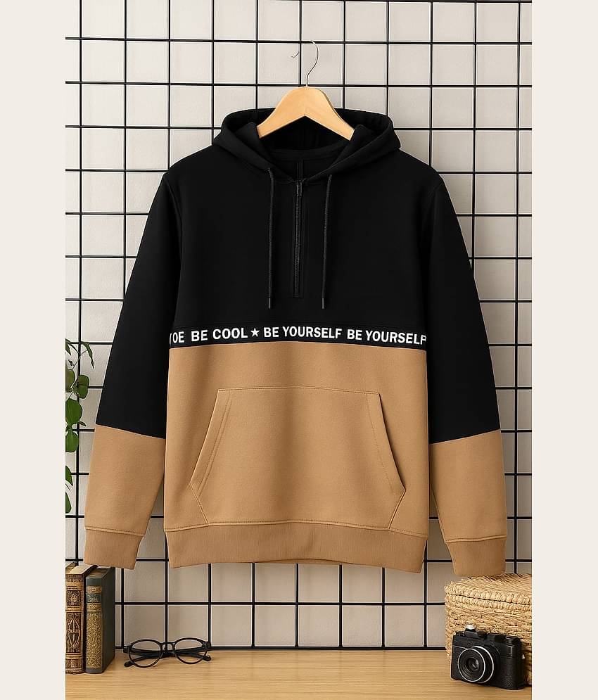 AUSTIVO Fleece Hooded Men's Sweatshirt - Beige ( Pack of 1 )