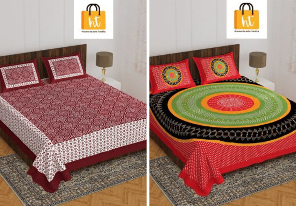 2201-Hometrade India- Standard Double Size (90*100 in )-Combo Double Bedsheet