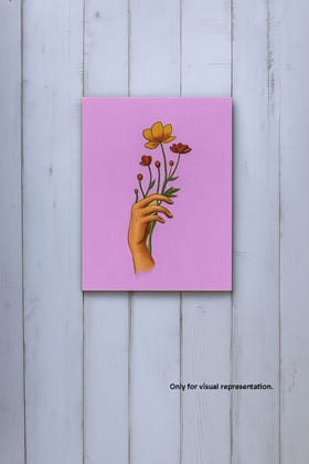 Dbeautify's DIY MDF Painting – Hand Holding Flowers
