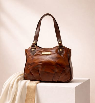Premium Handcrafted Sheep Leather Structured Handbag – Classic Brown Premium Handcrafted Sheep Leather Structured Handbag – Classic Brown