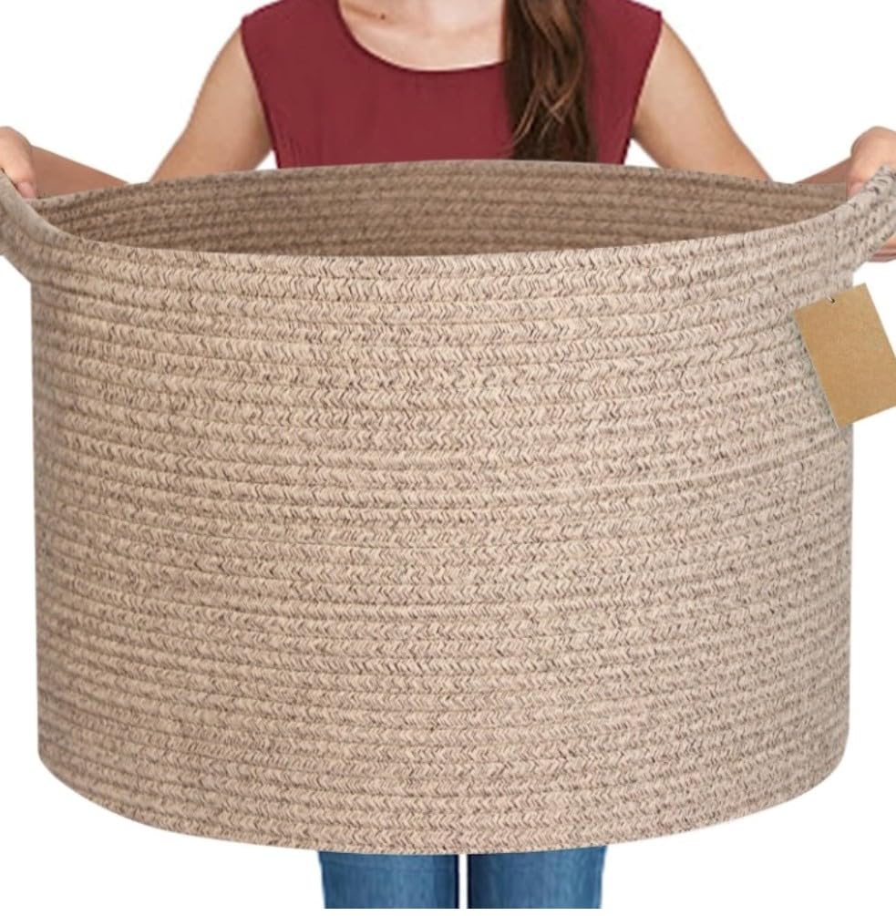 Generic Cotton Pack Of_1 14x12 Inch Storage Basket For Clothes With Out Lid (Kidi)-PID66440