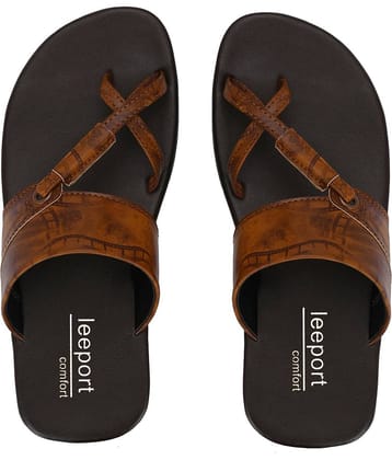 Leeport - Camel Men's Leather Slipper