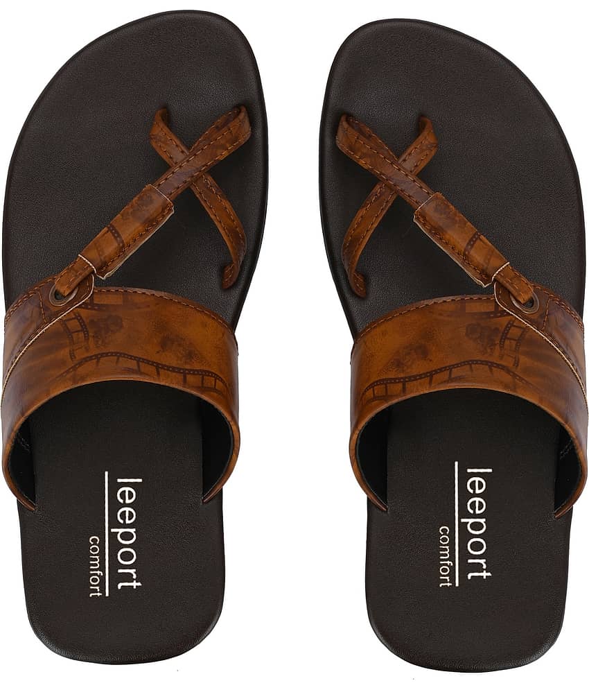 Leeport - Camel Men's Leather Slipper