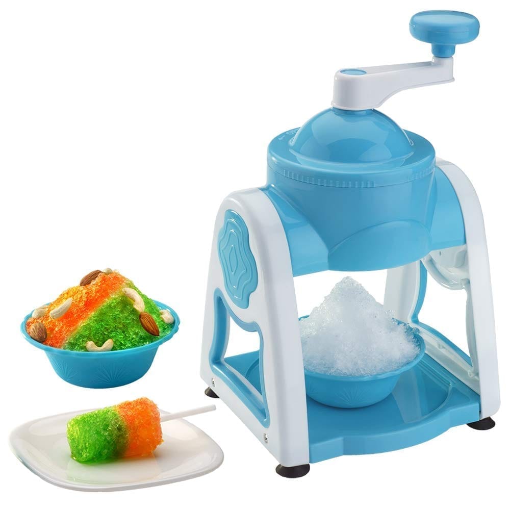 Gola Maker Machine for Home Steel Ice Slush Snow Crusher Machine Indoor Outdoor Manual Home Stainless Steel Blade Ice Crusher Machine with Sensor Ice Smasher for Hotel & Restaurant ice Shaver Mini Snow Machine