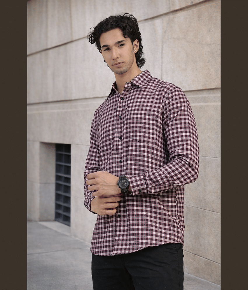 DESHBANDHU DBK Flannel Regular Fit Checks Full Sleeves Men's Casual Shirt - White ( Pack of 1 )