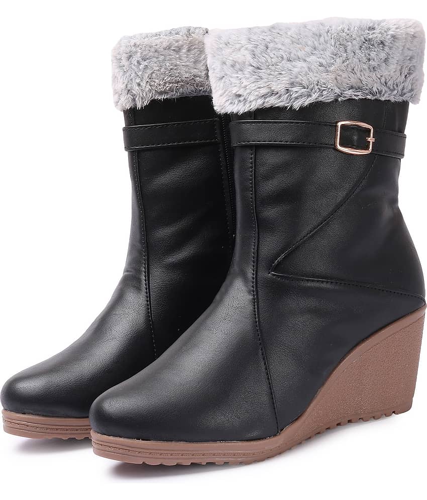 Picktoes Black Women's Ankle Length Boots