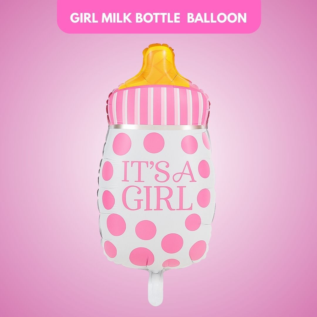 It's a Girl Milk Bottle Pink Balloon 18"