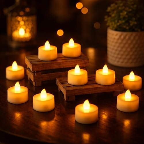 Light Candles | Flameless, Smokeless Diyas | Decorative Acrylic Candles for Ganpati Decoration Setup for Home,