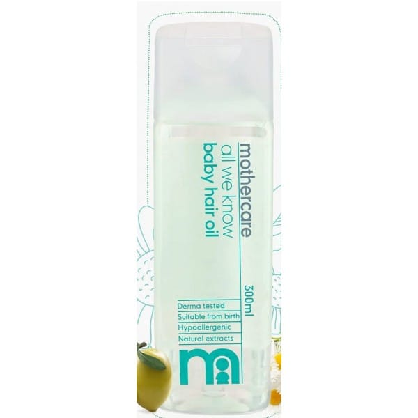 Mothercare All We Know Baby Hair Oil 300ml, Transparent
