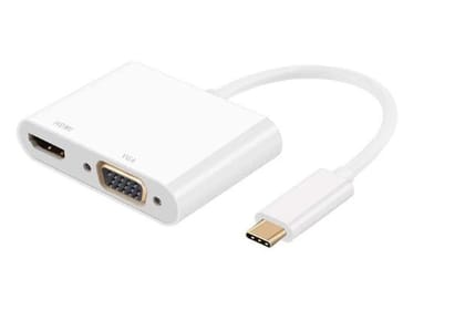 USB Type-C to HDMI+VGA Adapter , (2-in-1) Portable Multiport Connector/Converter, Cable for MacBook, Ipad Pro, Samsung Galaxy S9/S10/Note 8/Note 9, Xbox, PS5,PS4 , Nintendo USB Type-C to HDMI+VGA Adapter , (2-in-1) Portable Multiport Connector/Converter, Cable for MacBook, Ipad Pro, Samsung Galaxy S9/S10/Note 8/Note 9, Xbox, PS5,PS4 , Nintendo